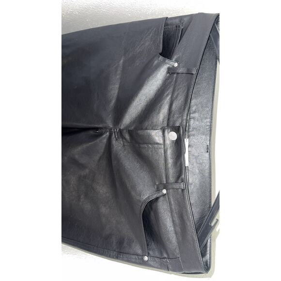 NWT PACSUN Womens Black Leather Faux Wide Leg Pants Small 30x31 - Picture 5 of 5